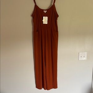 Rust Sleeveless Jumpsuit